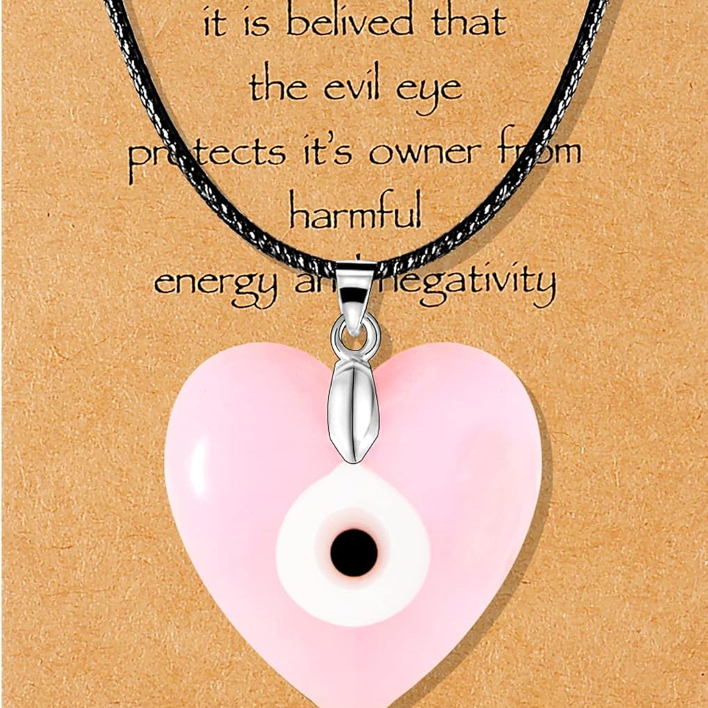 Evil Eye Necklace for Women Men Protection Necklaces Leather Rope Glass Evil Eye Pendant Neckaces Inspirational Jewelry for Women Trendy Lucky Amulet Necklace Gifts for Friends