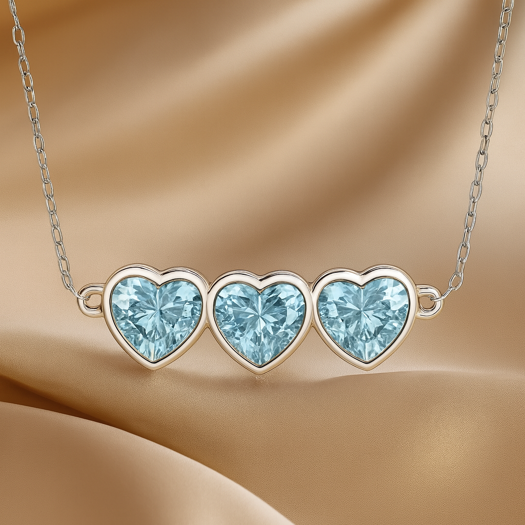 Nuvella Heart Birthstone Choker Necklace