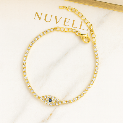 Nuvella Sparkle Evil Eye Anklet