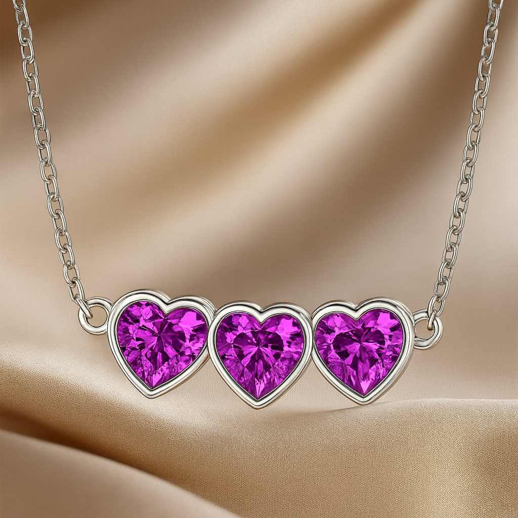 Nuvella Heart Birthstone Choker Necklace