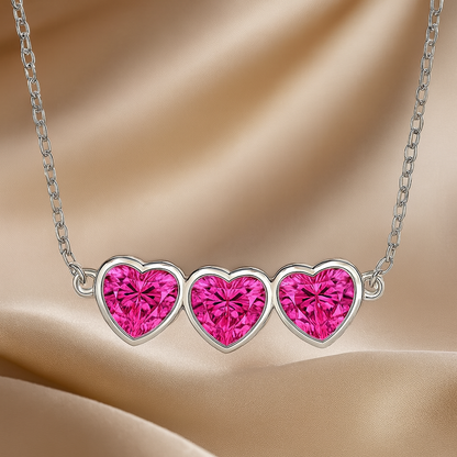 Nuvella Heart Birthstone Choker Necklace