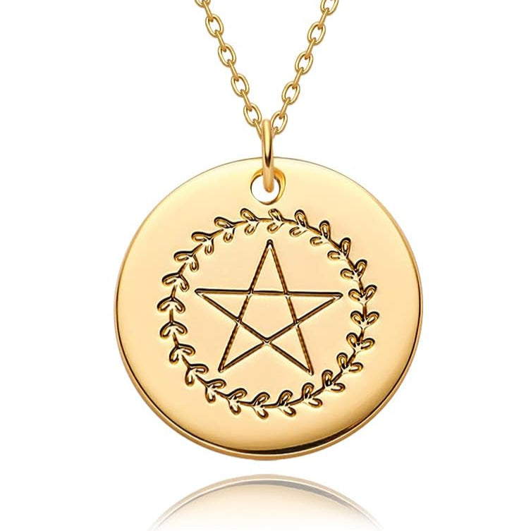 Constellation Disc Coin Necklace 18K Gold Plated Dainty 12 Constellation Personalized Pendant Necklace Gifts