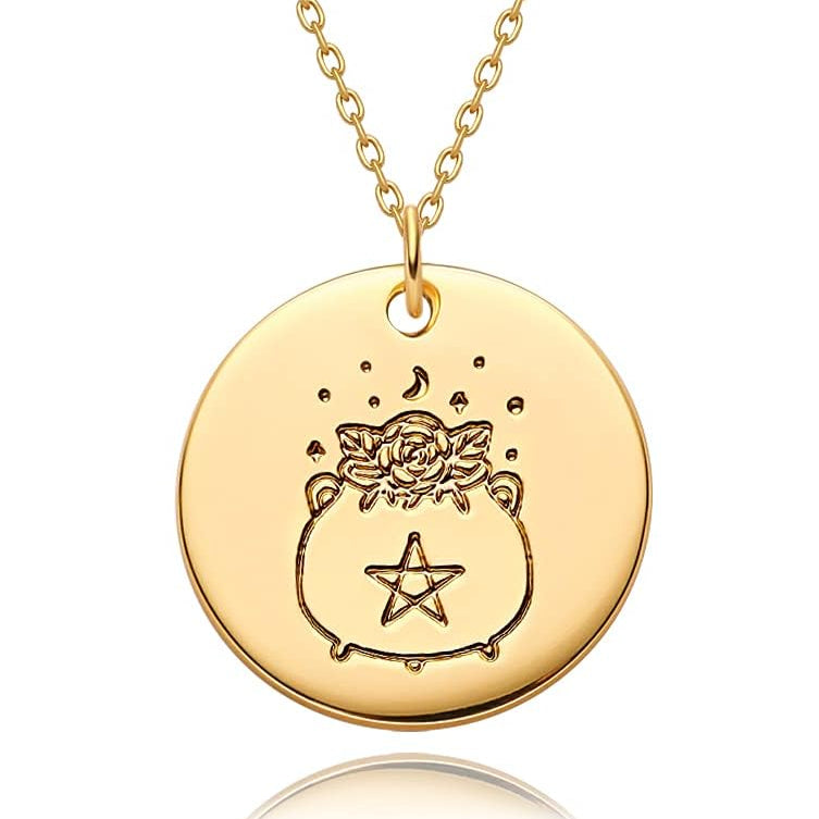 Constellation Disc Coin Necklace 18K Gold Plated Dainty 12 Constellation Personalized Pendant Necklace Gifts