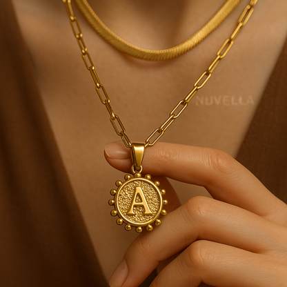 Nuvella Double Chain Initial Necklace