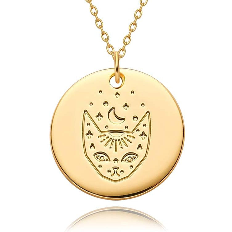 Constellation Disc Coin Necklace 18K Gold Plated Dainty 12 Constellation Personalized Pendant Necklace Gifts