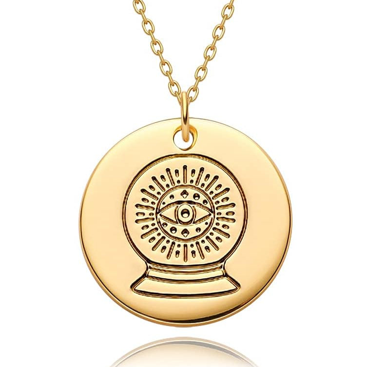 Constellation Disc Coin Necklace 18K Gold Plated Dainty 12 Constellation Personalized Pendant Necklace Gifts