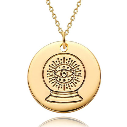 Constellation Disc Coin Necklace 18K Gold Plated Dainty 12 Constellation Personalized Pendant Necklace Gifts