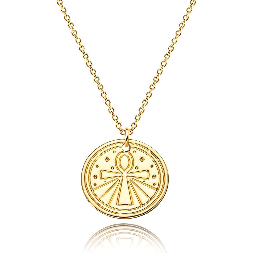 Constellation Disc Coin Necklace 18K Gold Plated Dainty 12 Constellation Personalized Pendant Necklace Gifts