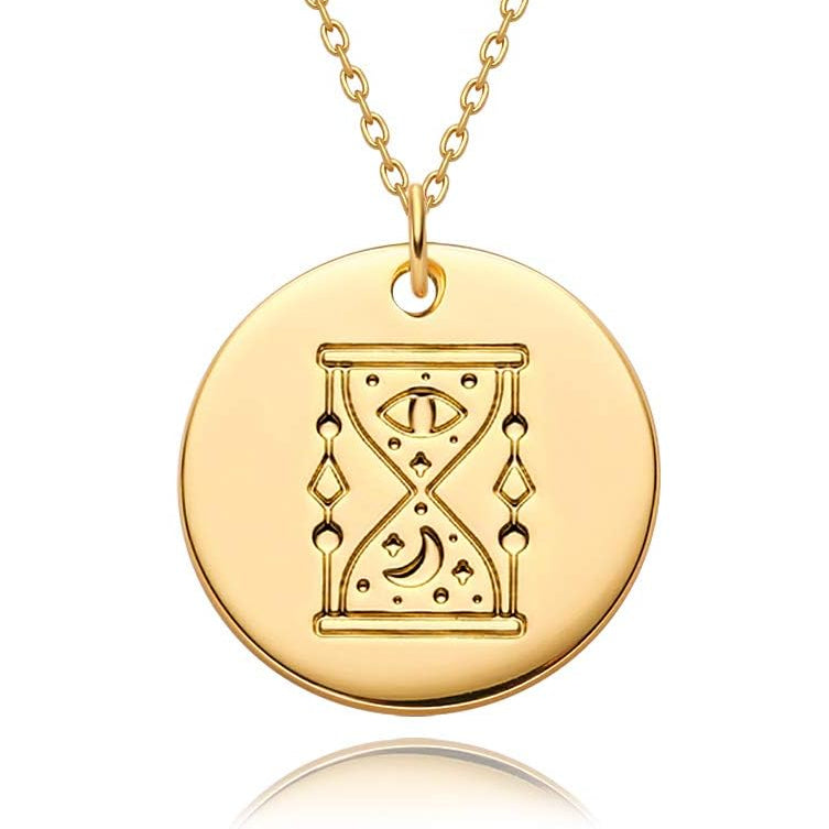 Constellation Disc Coin Necklace 18K Gold Plated Dainty 12 Constellation Personalized Pendant Necklace Gifts