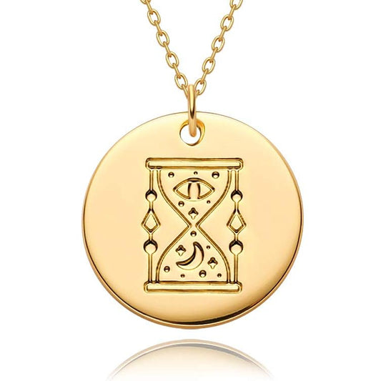 Constellation Disc Coin Necklace 18K Gold Plated Dainty 12 Constellation Personalized Pendant Necklace Gifts