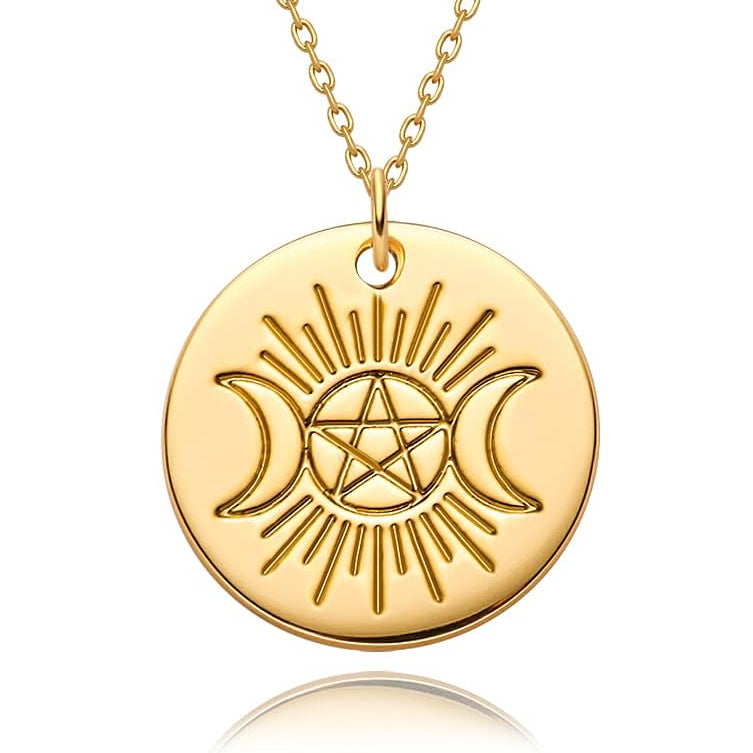 Constellation Disc Coin Necklace 18K Gold Plated Dainty 12 Constellation Personalized Pendant Necklace Gifts