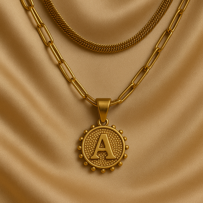 Nuvella Double Chain Initial Necklace
