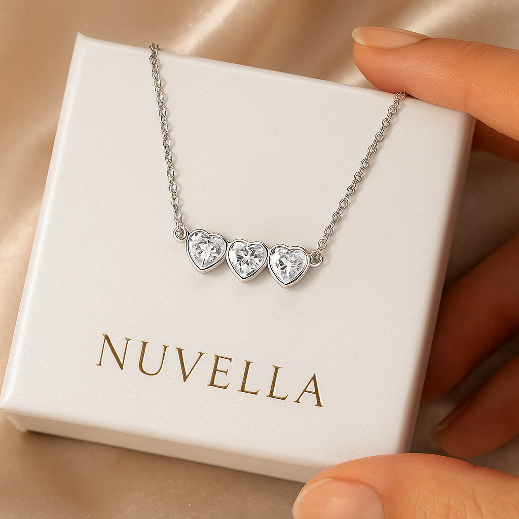 Nuvella Heart Birthstone Choker Necklace
