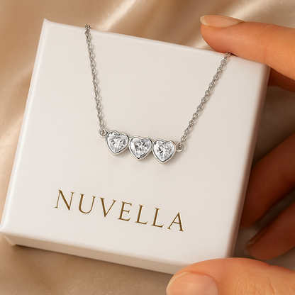 Nuvella Heart Birthstone Choker Necklace