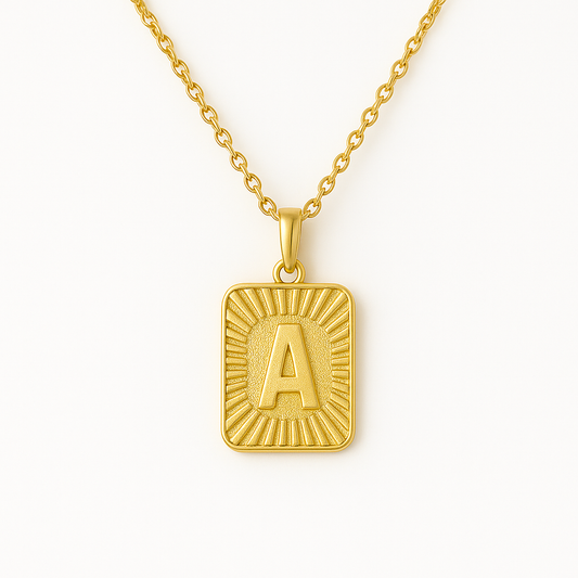 Nuvella Art Deco Initial Necklace