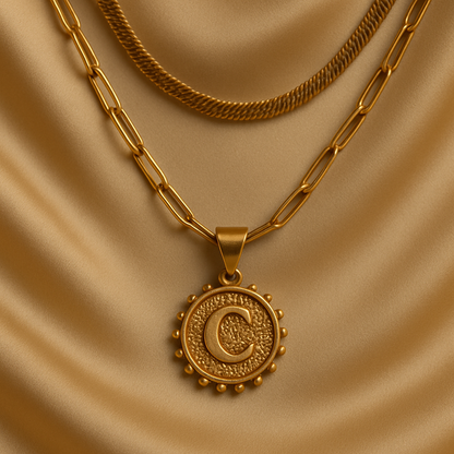 Nuvella Double Chain Initial Necklace