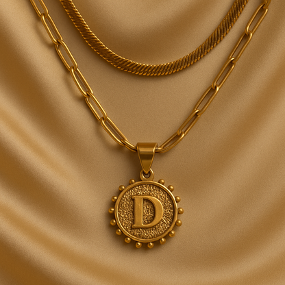 Nuvella Double Chain Initial Necklace