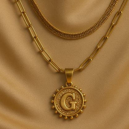 Nuvella Double Chain Initial Necklace