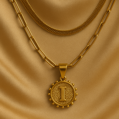 Nuvella Double Chain Initial Necklace