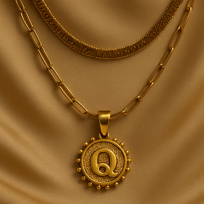 Nuvella Double Chain Initial Necklace