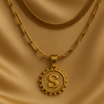 Nuvella Double Chain Initial Necklace