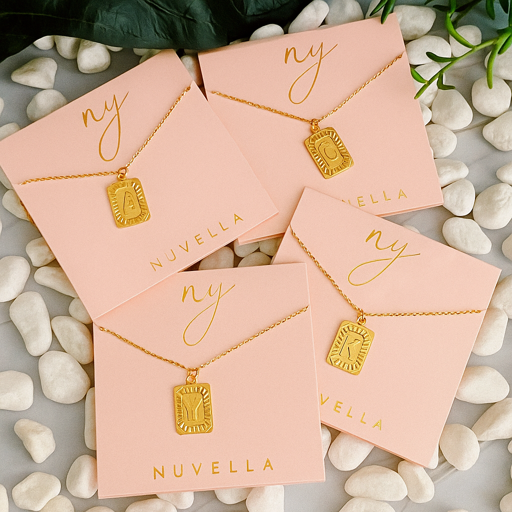 Nuvella Art Deco Initial Necklace