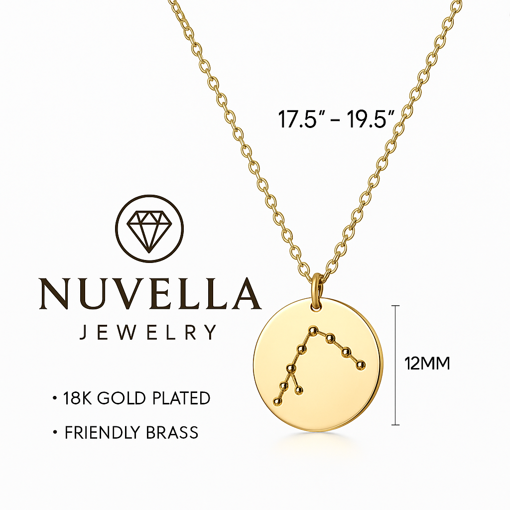Nuvella Gold Coin Disc Zodiac Constellation