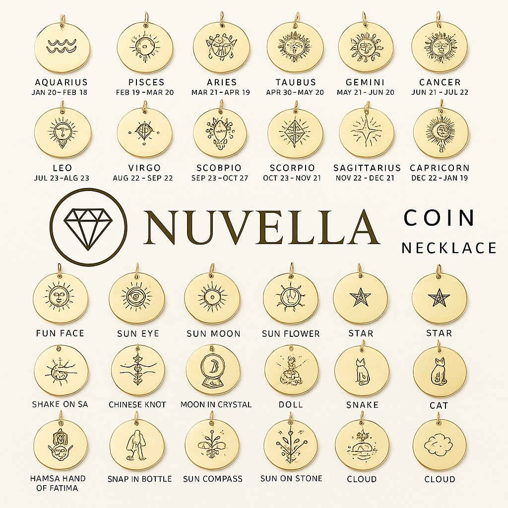 Nuvella Constellation Disc Coin Necklace