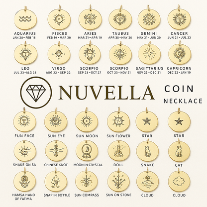 Nuvella Constellation Disc Coin Necklace