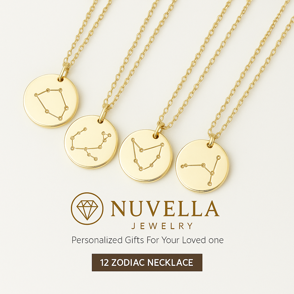 Nuvella Gold Coin Disc Zodiac Constellation