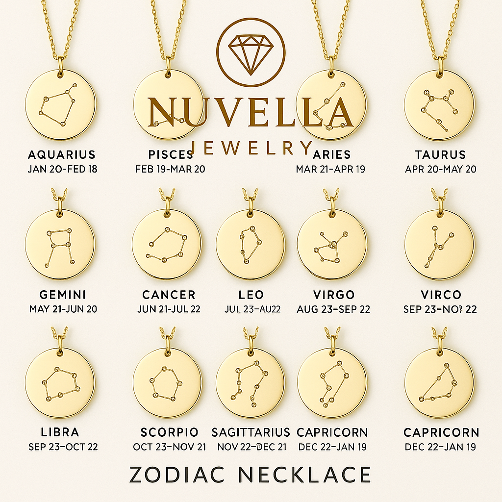 Nuvella Gold Coin Disc Zodiac Constellation