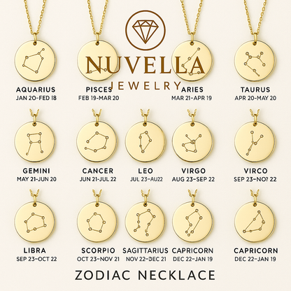 Nuvella Gold Coin Disc Zodiac Constellation
