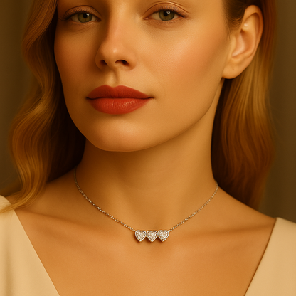 Nuvella Heart Birthstone Choker Necklace