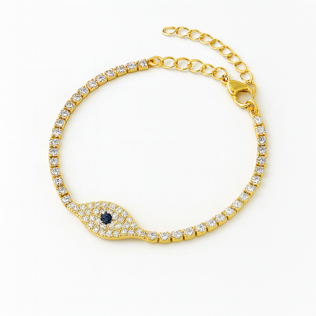 Nuvella Sparkle Evil Eye Anklet