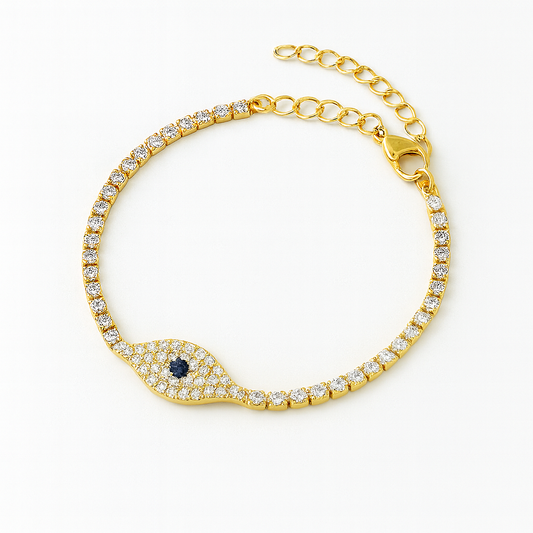 Nuvella Sparkle Evil Eye Anklet