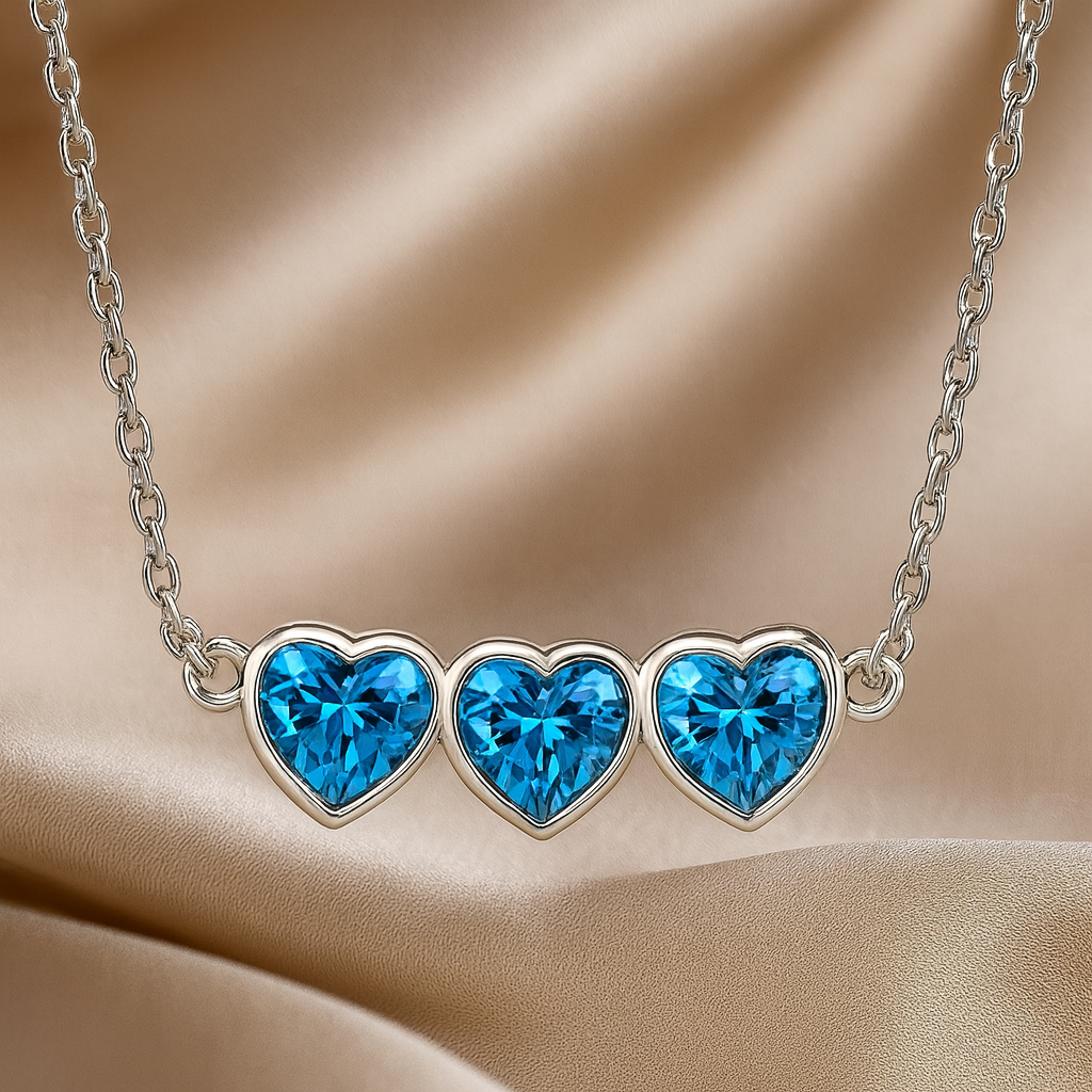 Nuvella Heart Birthstone Choker Necklace