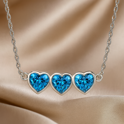 Nuvella Heart Birthstone Choker Necklace