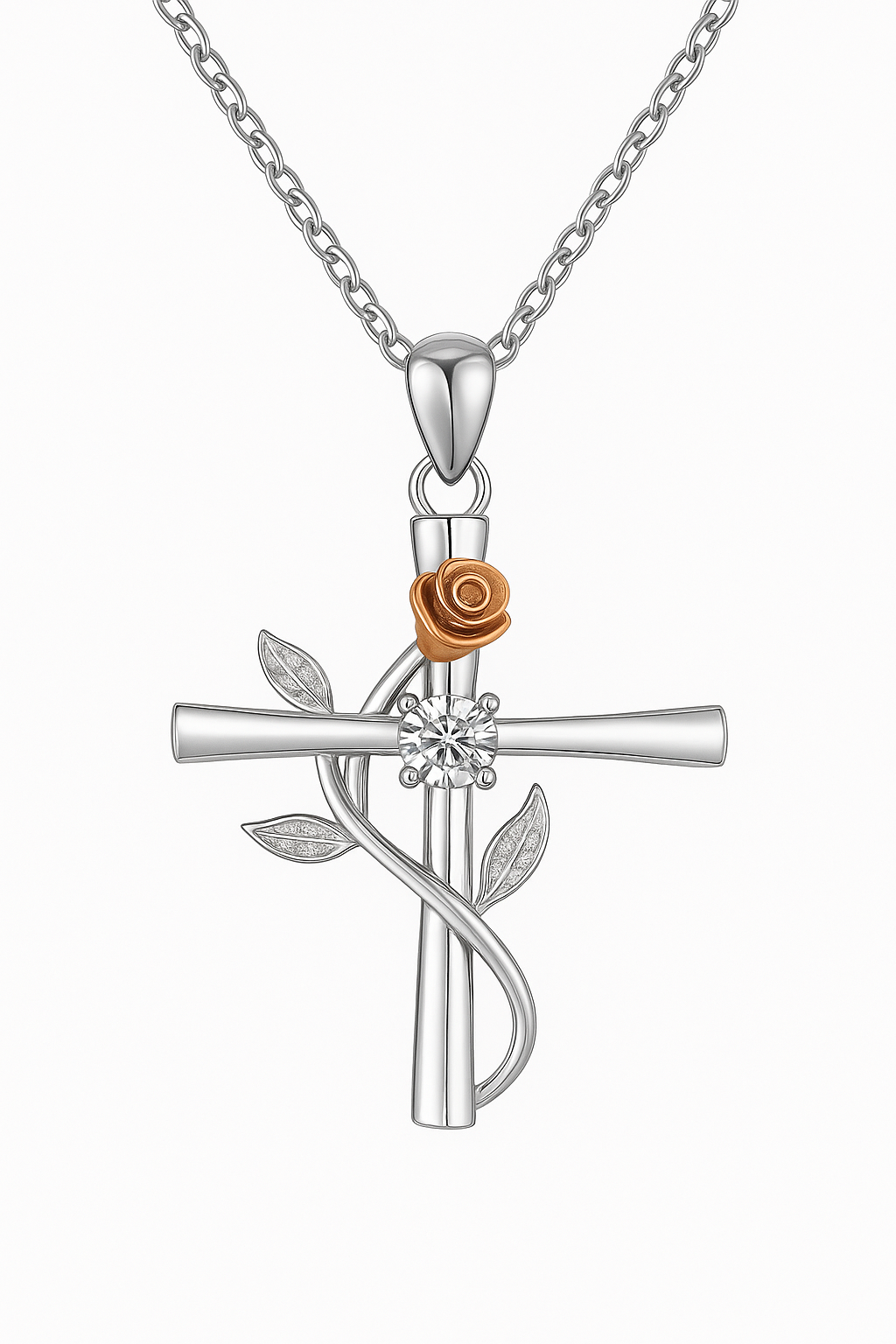 Nuvella Birthstone Cross Necklace