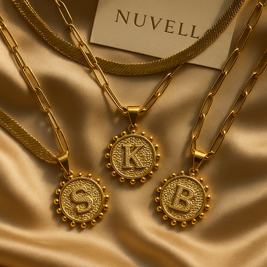 Nuvella Double Chain Initial Necklace