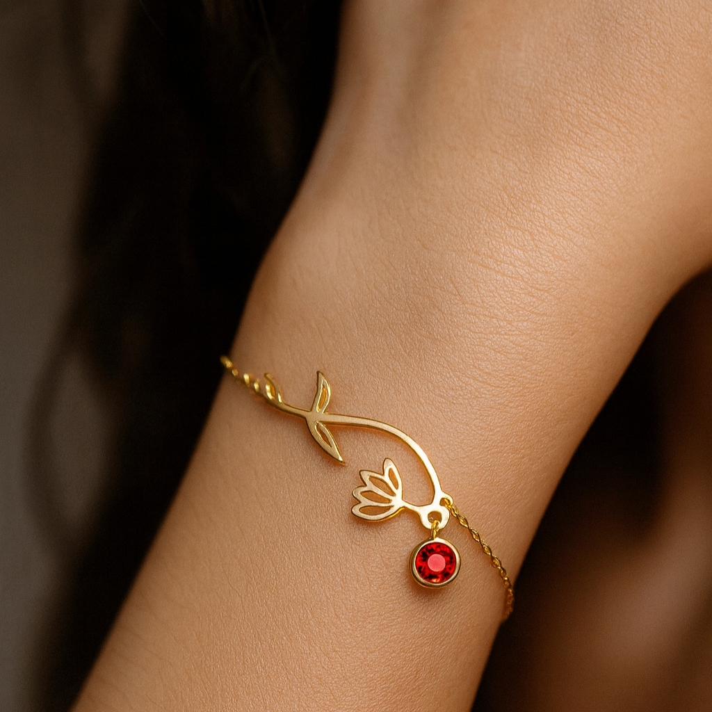Nuvella Birthstone Flower Bracelets