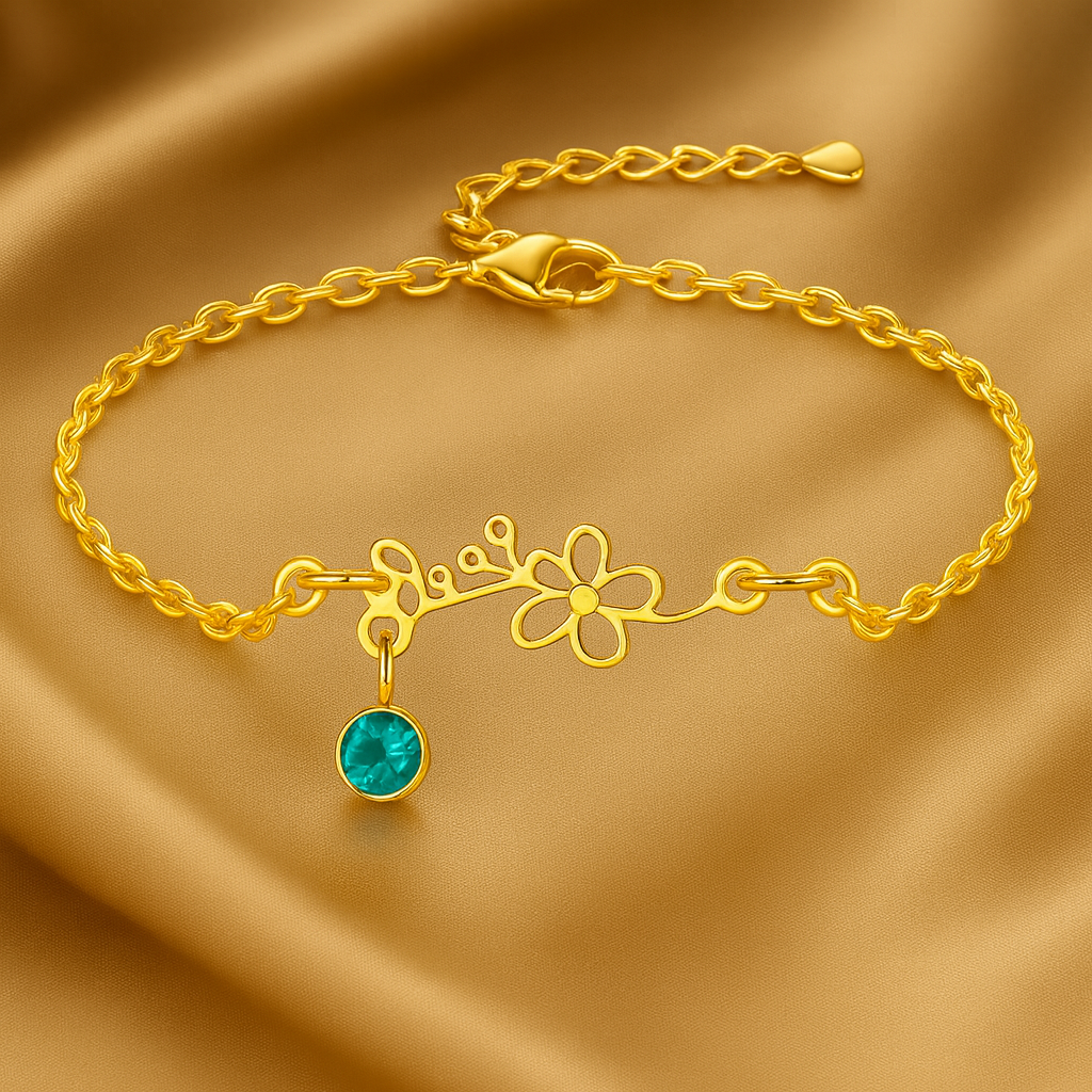 Nuvella Birthstone Flower Bracelets