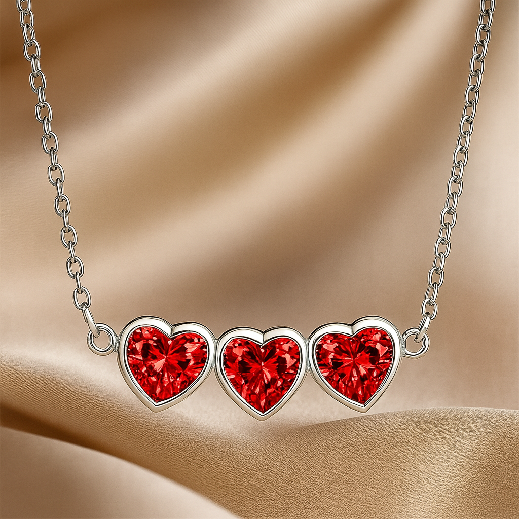 Nuvella Heart Birthstone Choker Necklace