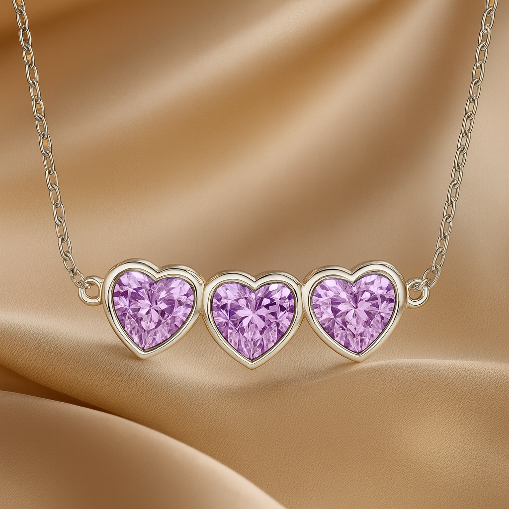 Nuvella Heart Birthstone Choker Necklace