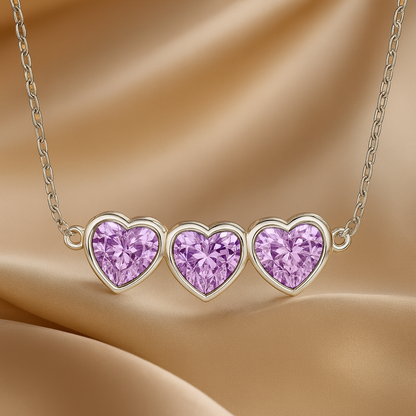 Nuvella Heart Birthstone Choker Necklace