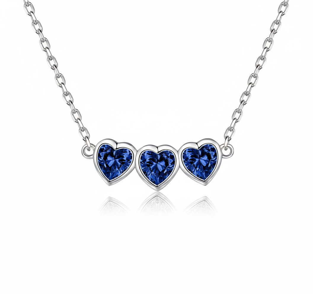Nuvella Heart Birthstone Choker Necklace